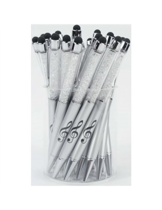 Bolígrafo Stylus Clave De Sol Agifty B-2002 Cristal Plata