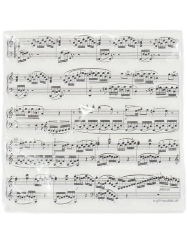 Paquete 20 Servilletas Papel Agifty T-1004 Partituras