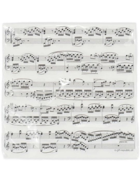 Paquete 20 Servilletas Papel Agifty T-1004 Partituras