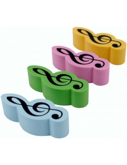 4 Gomas Borrar Clave De Sol Agifty E-1028 Colores Varios