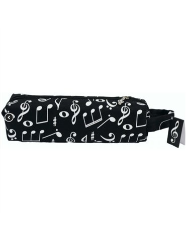 Estuche Escolar Agifty P-1022 Negro Notas Blancas