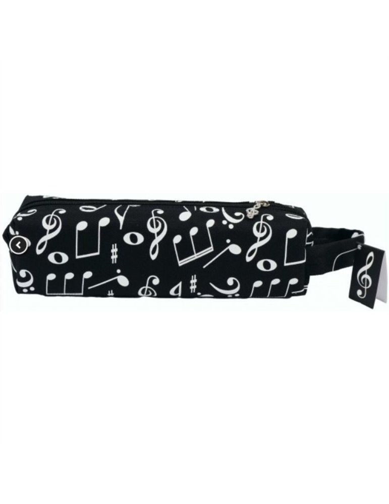 Estuche Escolar Agifty P-1022 Negro Notas Blancas