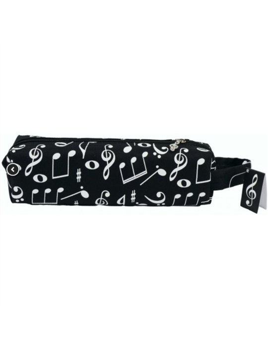 Estuche Escolar Agifty P-1022 Negro Notas Blancas