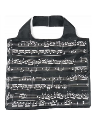 Bolsa Maxi Mini Shopper Partituras Agifty B-3032 Negra