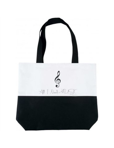 Bolsa Tote Bag Agifty B-3029 Negra y Blanca