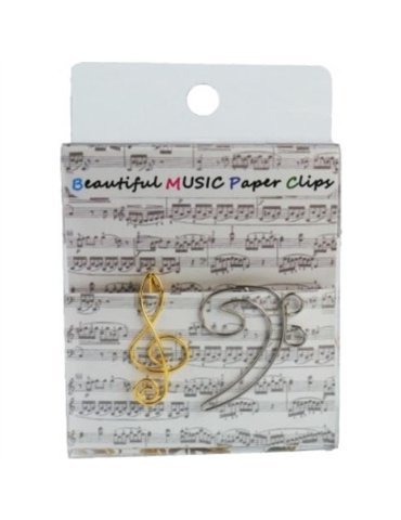 Pack 12 Clips Clave De Sol y Fa Agifty C-1050 Colores 3cm