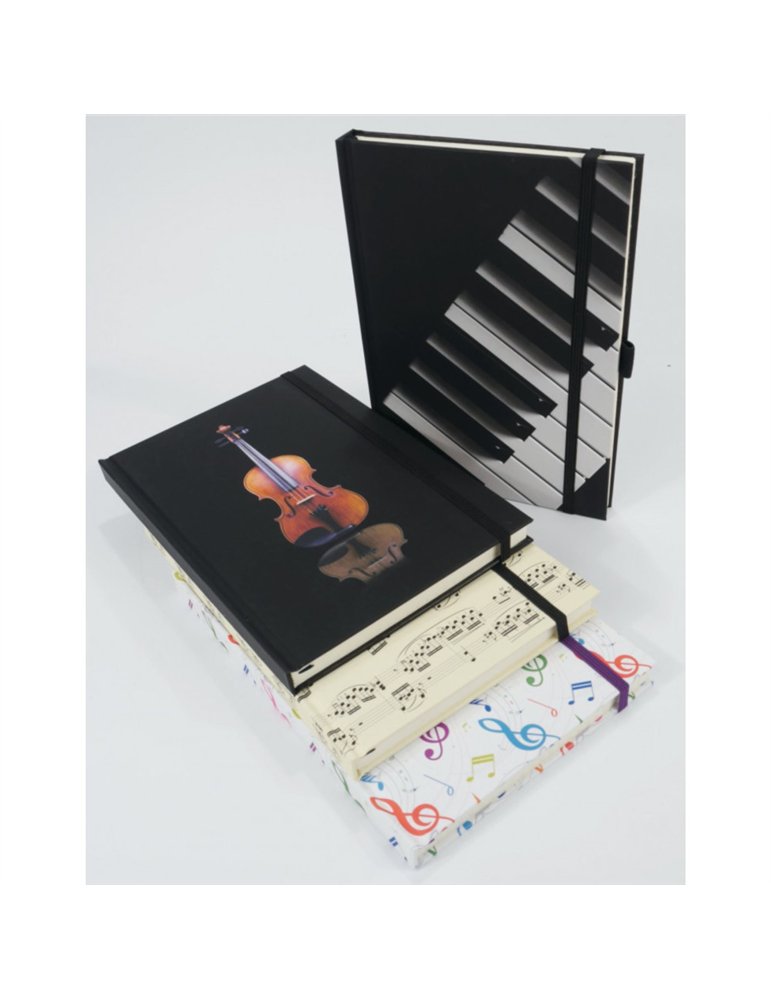 Libreta Notas Dibujo Violín Agifty N-1028 Negra