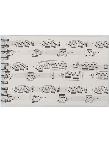 Bloc 1/4 Música Tapa Partituras Agifty N-1031 Blanco Apaisado