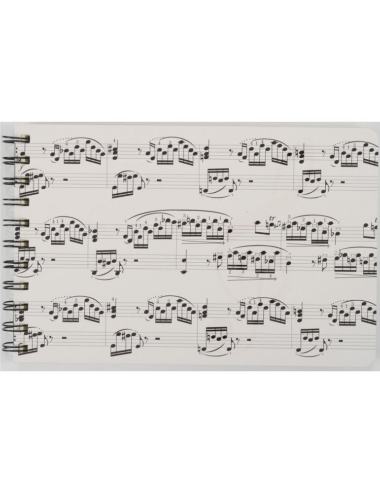 Bloc 1/4 Música Tapa Partituras Agifty N-1031 Blanco Apaisado