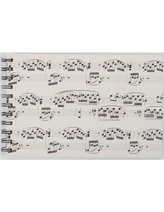 Bloc 1/4 Música Tapa Partituras Agifty N-1031 Blanco Apaisado