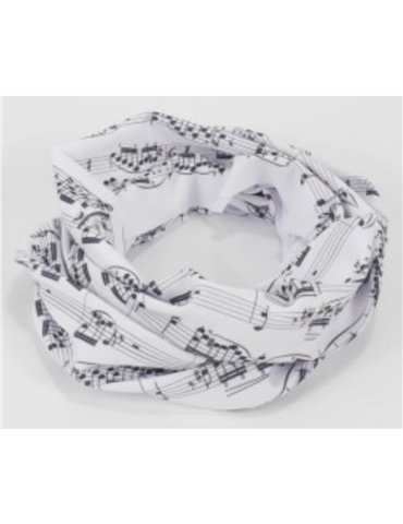 Bufanda Lazo Partituras Agifty S-7003 Blanca