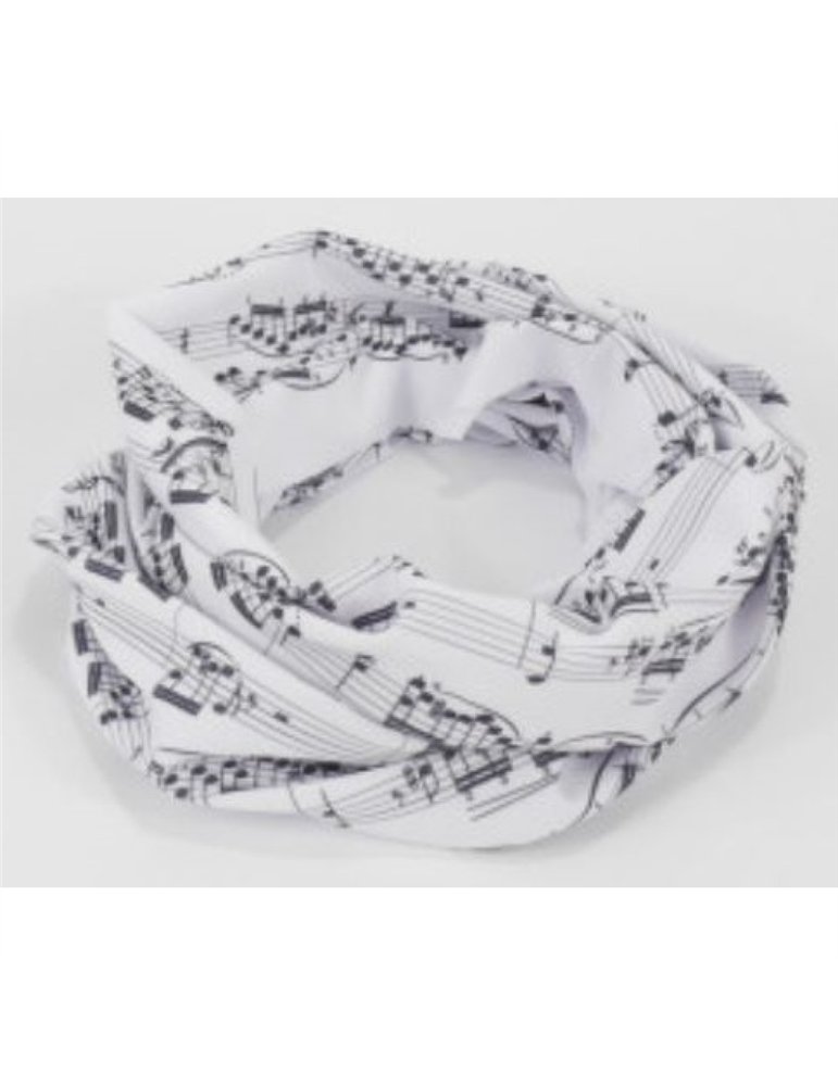 Bufanda Lazo Partituras Agifty S-7003 Blanca