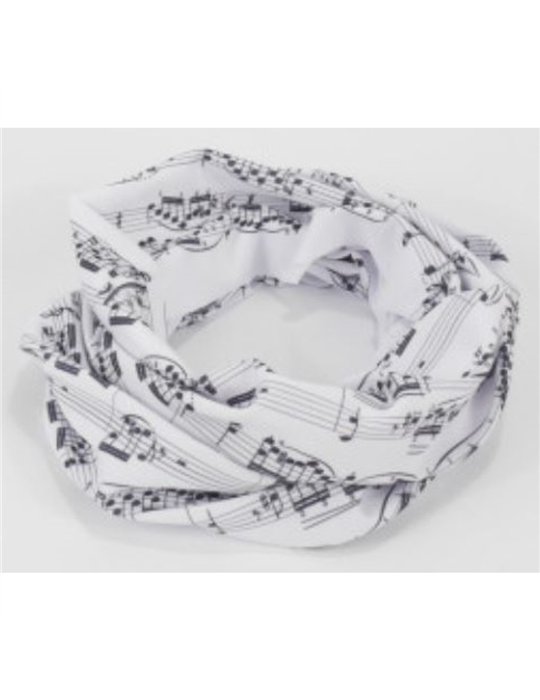 Bufanda Lazo Partituras Agifty S-7003 Blanca