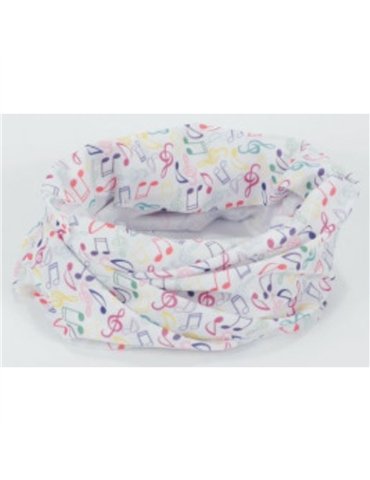 Bufanda Lazo Notas Agifty S-7007 Blanca