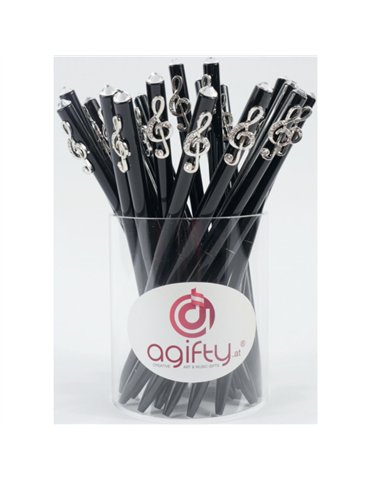 Bolígrafo Adorno Clave De Sol Agifty B-2005 Cristal/Plata