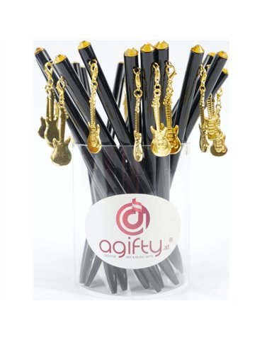 Bolígrafo Colgante Guitarra Eléctrica Agifty B-2015 Cristal/Oro