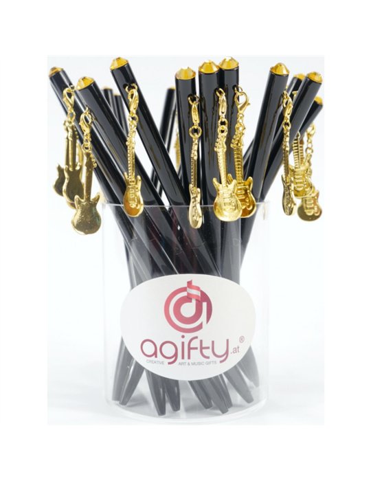 Bolígrafo Colgante Guitarra Eléctrica Agifty B-2015 Cristal/Oro