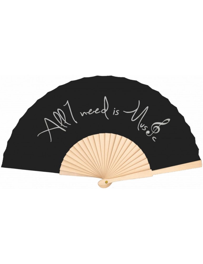 Abanico "All I Need Is Music" Agifty F-2008 Negro