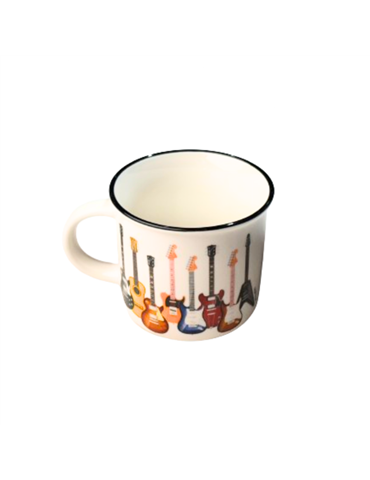 Taza Mug 350 ml. Agifty M-7017 Blanca Guitarras Colores