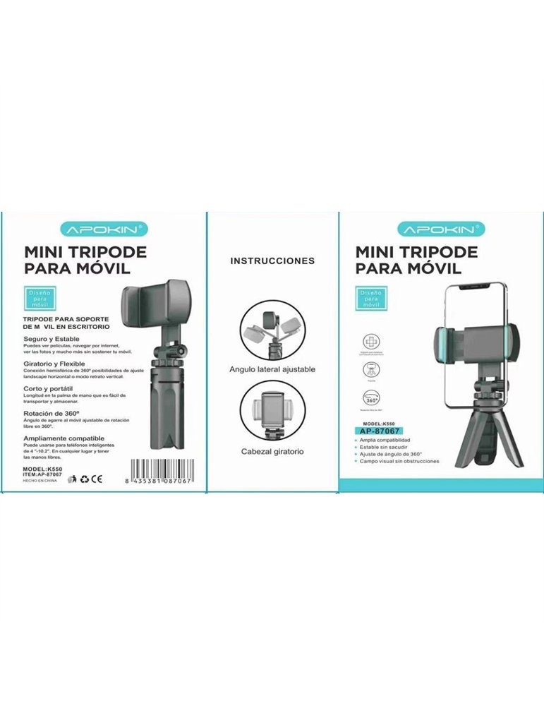 Mini Trípode Giratorio Universal Sobre-Mesa para Movil