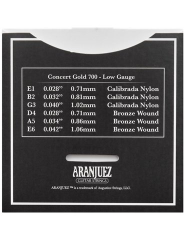 Juego Cuerdas Guitarra Clasica Aranjuez Concert Gold 700 2