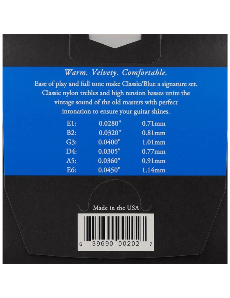 Juego Cuerdas Guitarra Clásica Augustine Azul