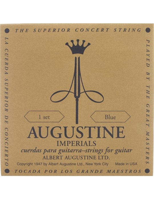 Juego Cuerdas Guitarra Clásica Augustine Imperial Azul