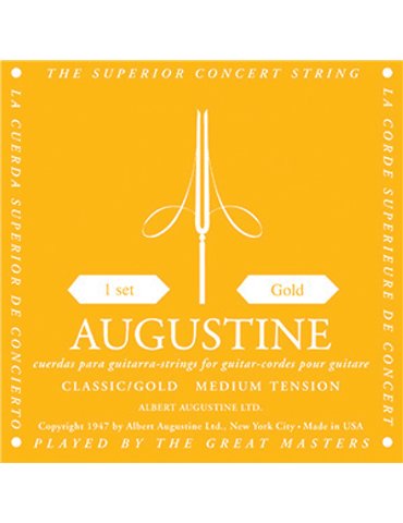 Juego Cuerdas Guitarra Clásica Augustine Oro