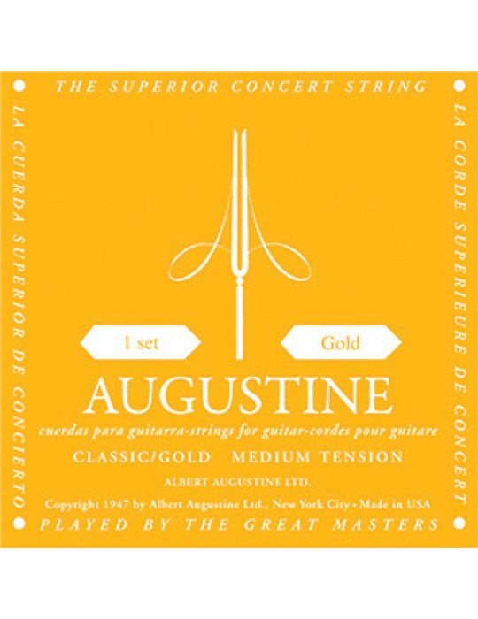 Juego Cuerdas Guitarra Clásica Augustine Oro