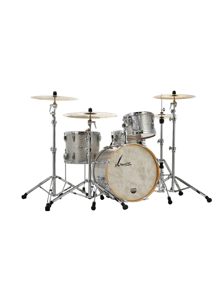 SET VINTAGE BOMBO 20(PERFORADO)VINT.SILVER GLITTER