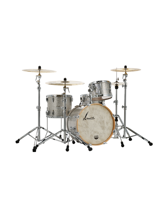 SET VINTAGE BOMBO 22(PERFORADO)VINT.SILVER GLITTER