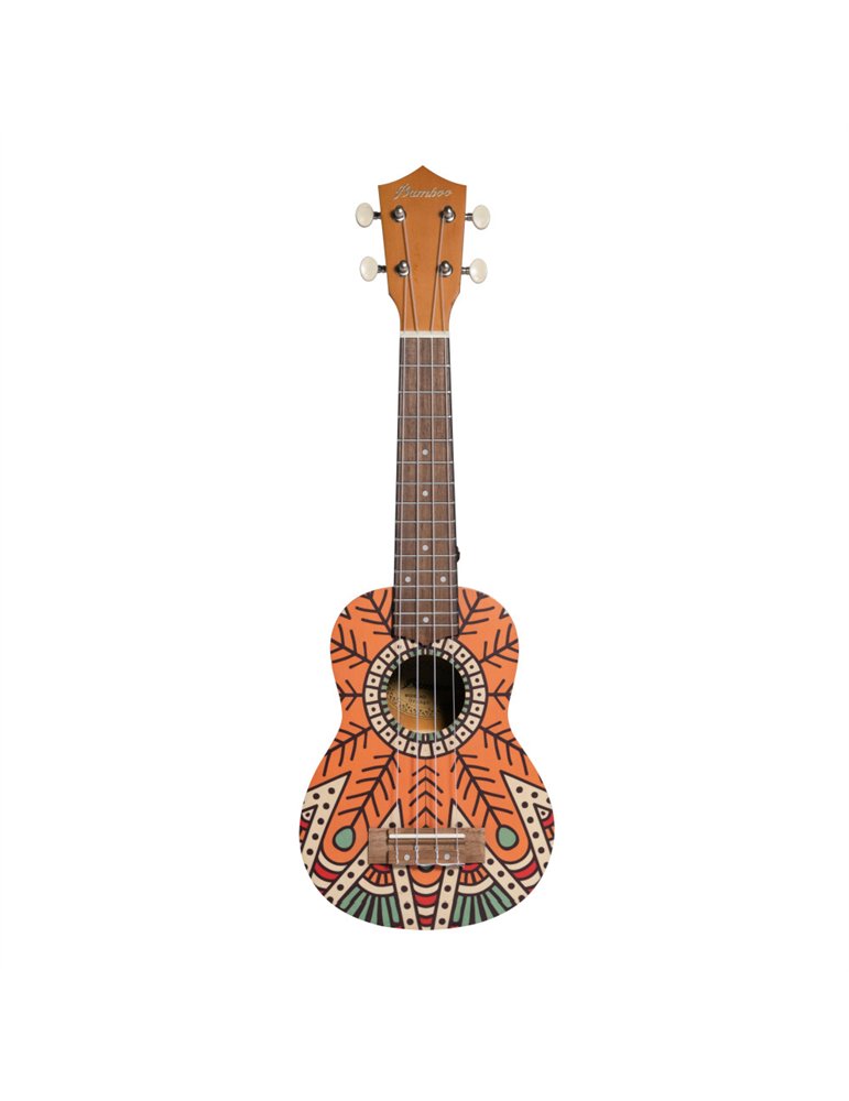 Ukelele Soprano Bamboo B1E-OM Orange Mandala