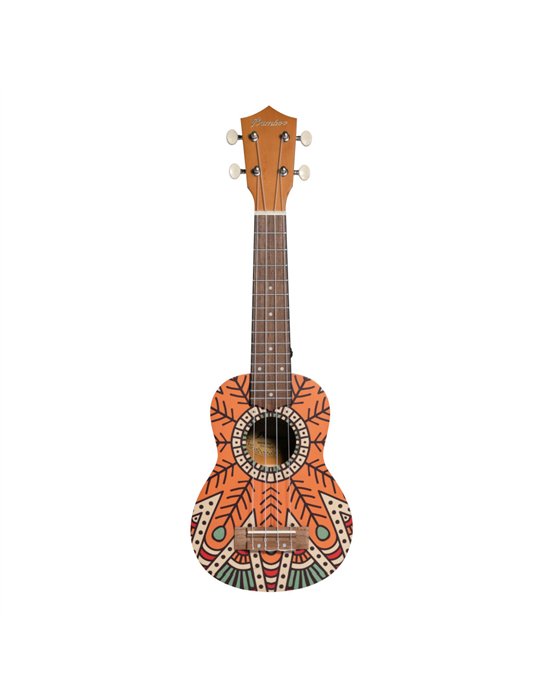 Ukelele Soprano Bamboo B1E-OM Orange Mandala