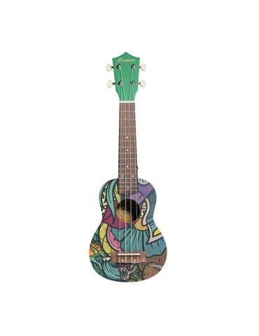 Ukelele Soprano Bamboo B1E-GJ Green Jungle