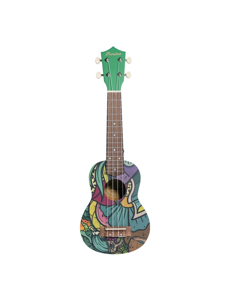 Ukelele Soprano Bamboo B1E-GJ Green Jungle