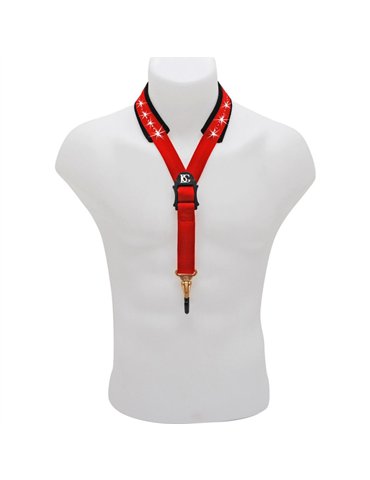 Cordón Saxo BG S-19GMSH Ancho Al Cuello Rojo Glam