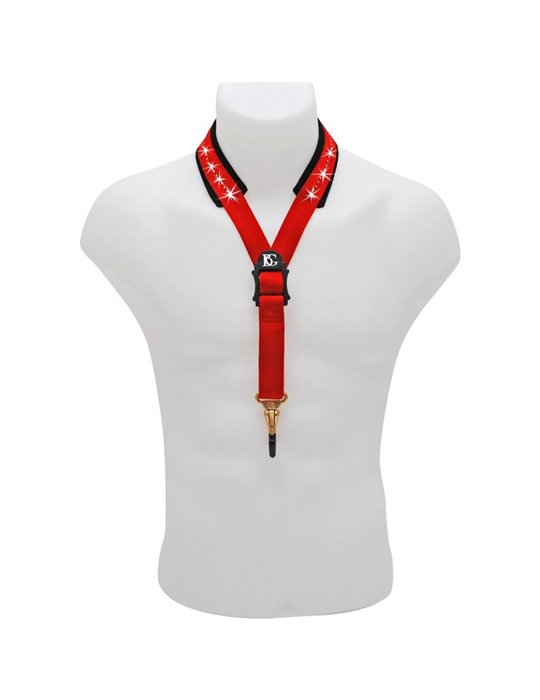 Cordón Saxo BG S-19GMSH Ancho Al Cuello Rojo Glam