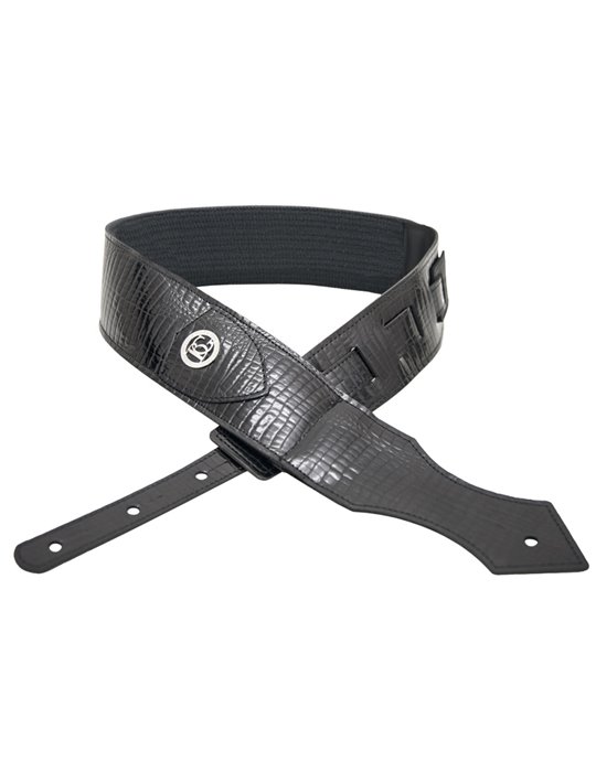 Correa Guitarra BG Comfort Fashion Piel Negra Cocodrilo GLA10X