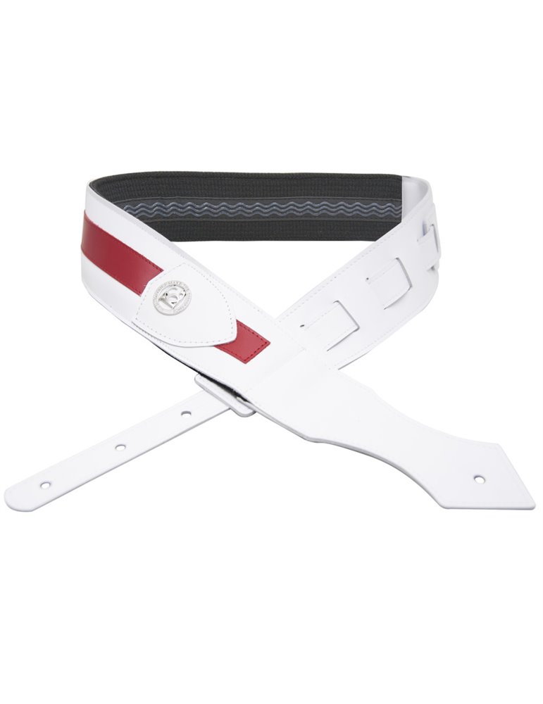 Correa Guitarra BG Cuero Blanco/Rojo GLD189