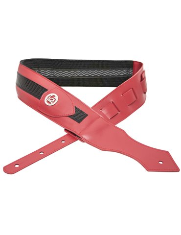 Correa Guitarra BG Cuero Rojo/Negro Cocodrilo GLD190X