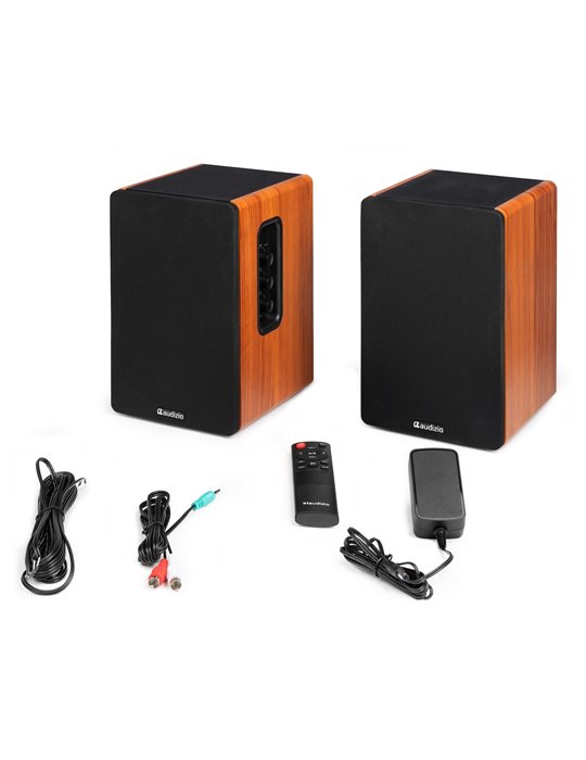 KS01 Juego de altavoces de estantería activos 80W madera