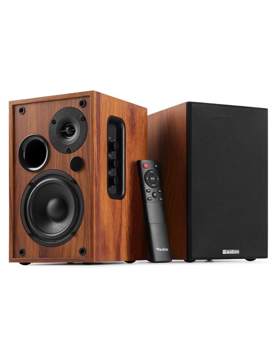 KS02 Juego de altavoces de estantería activos 80W BT Madera