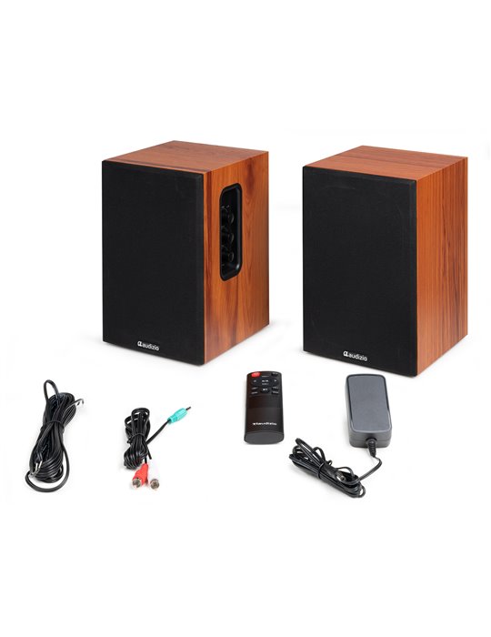 KS02 Juego de altavoces de estantería activos 80W BT Madera