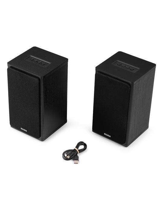 BS20 Conjunto de altavoces activos de estantería con batería, antracita