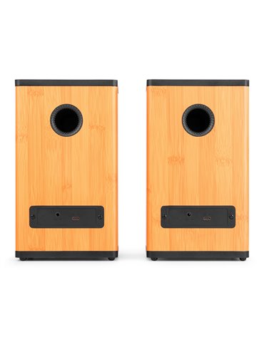 BS20 Conjunto de altavoces activos de estantería con batería, bambú 2