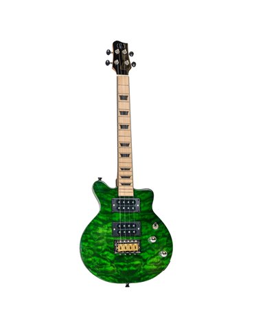 Ukelele Tenor Bones BT-1TG Verde Transparente Eléctrico