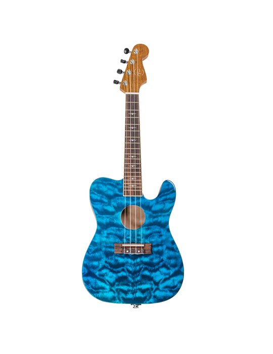 Ukelele Tenor Bones BA-5TB Azul Transparente Electrificado