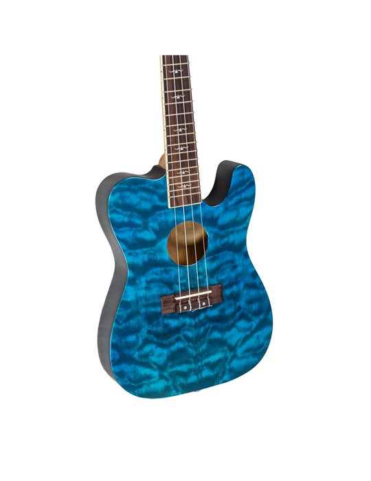Ukelele Tenor Bones BA-5TB Azul Transparente Electrificado