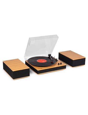 Tupelo Tocadiscos BT con 2 Altavoces Bambú