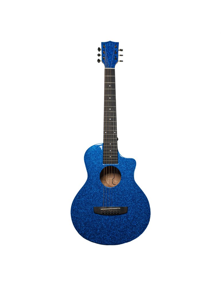 Guitarra acústica de viaje Bones BAC-150 Caoba azul brillo